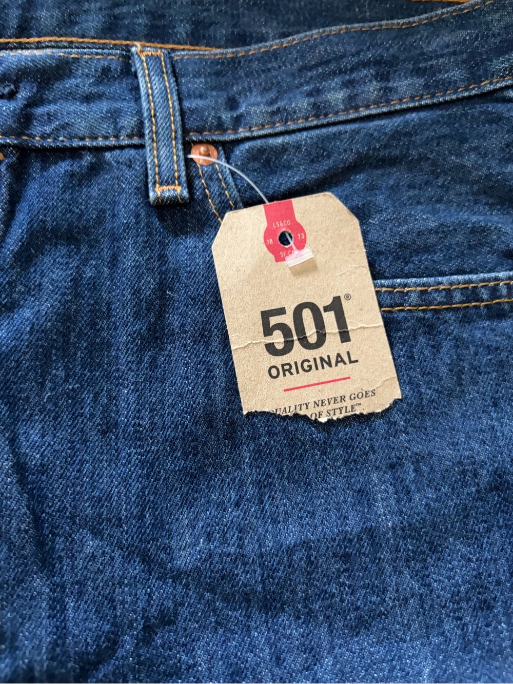 Levi's 501 Straight Men's Jeans - Dark Blue Denim - Picture 11 of 11